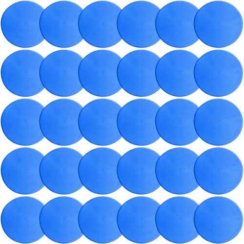 Poly Spot Markers 4 inch/9 inch Non-Slip Rubber Agility Training Markers Floor Dots Flat Field Cones for Football, Soccer, Basketball, School Exercise Drills, Dance Practice - style: 9 inch 30 Pcs Blue (TPE)