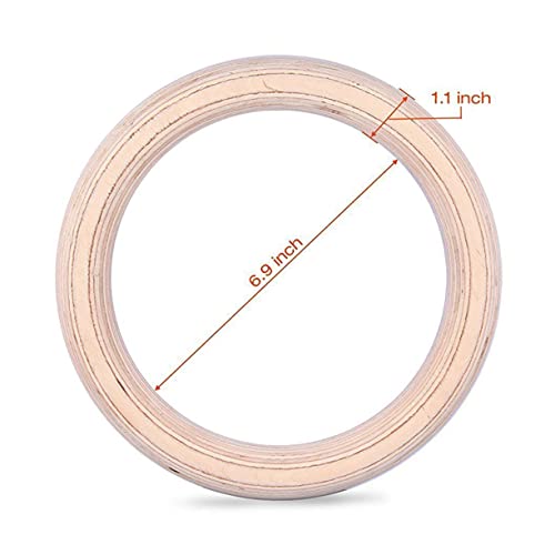 BESPORTBLE Pair Gymnastic Rings Fitness Ring Exercise Rings Workout Rings aldult Stretch Ring Bamboo Child - color: Khaki