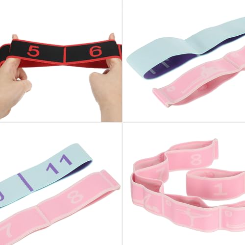 PATIKIL Exercise Bands, Yoga Stretching Strap Latin Elastic Bands for Physical Dance Stretch Pilates Resistance Bands - color: Gray/Pink
