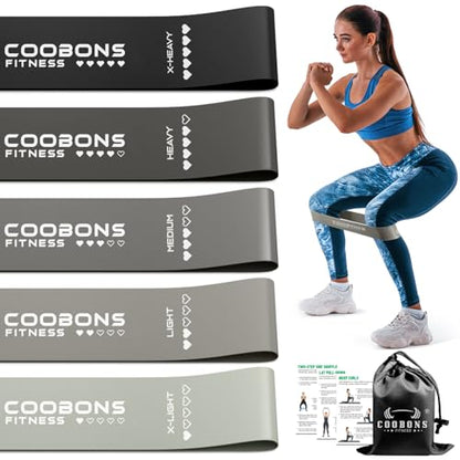Resistance Bands for Working Out, Exercise Bands Resistance Bands Set with 5 Resistance Levels, Latex Loop Bands for Women Men, Workout Bands for Legs, Glutes, Strength Training, Yoga, Home Gym