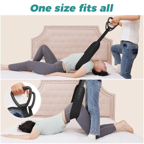 Fanwer Spinal Decompression Devices Lumbar Traction Low Back Stretcher Spine Decompression Belt for Lumbar Spine Pain Relief, Back Stretching Belt for Herniated Discs, Spondylosis and More