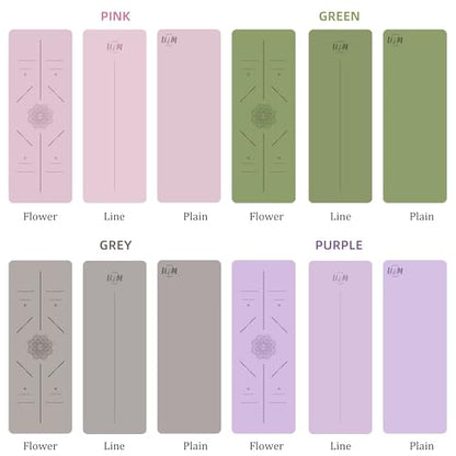 U&M Professional Non Slip PU Yoga Mat with Carrying Strap & Alignment Line, 72"x27" Extra Wide 0.2" Thick Exercise Mat for Home Gym | Sweatproof High Density | Anti-tear | Textured Surface | Natural Rubber Bottom Workout Mat for Women & Men Yoga Pilates F