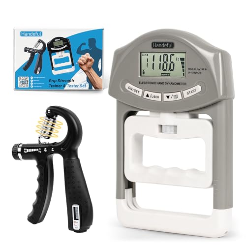 Grip Strength Tester Trainer - Dynamometer Handgrip Measurer Meter, Handheld Strengthener Exerciser for Sports, School, and Home Use