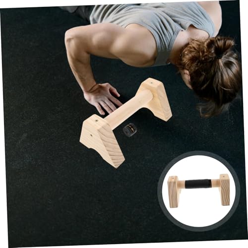 POPETPOP 2pcs Wooden Parallettes Bars - Handles for for Calisthenics and Strength Training Compact Design for Men and Women