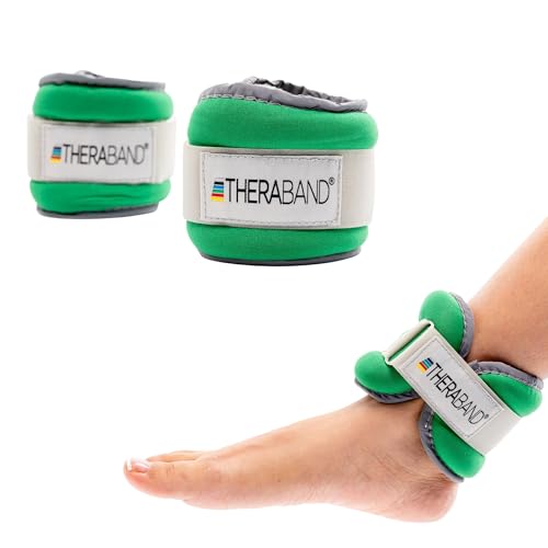 Theraband 25871 Comfort Fit Ankle & Wrist Cuff Wrap Weight Set, 1.5lbs, Green - size: Level 2 / 1.5lb - Green