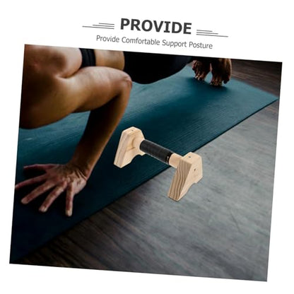 POPETPOP 2pcs Wooden Parallettes Bars Handles Support for Push-ups Calisthenics and Strength Training for Home Gym Workouts