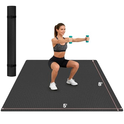 Stepwaver Extra Large Exercise Mat, 6'x4'/ 7'x5'/ 8'x5'/ 9'x5'/10'x5' (6mm) - size: 8'×5'×0.25"