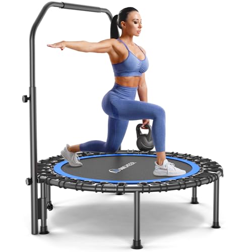 ANCHEER Fitness Trampoline,40"/48" Bungee Rebounder with Adjustable Handle - color: Blue