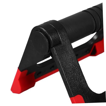 FRCOLOR Push-up Rack Bars for Men and Women, Rotating Push-up Stand with Non-slip Base, Red Metal Push-up Bracket Pair for Home Fitness Strength Training Equipment
