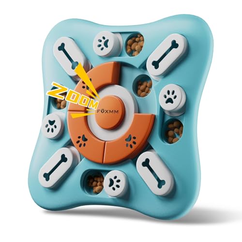 FOXMM Interactive Dog Puzzle Toy - Treat Dispensing Dog Enrichment Toys to Keep Them Busy, Squeaky Cognitive Training & Mental Stimulation, Fun Slow Feeder, Ideal Gifts for Dogs, Puppies, Cats