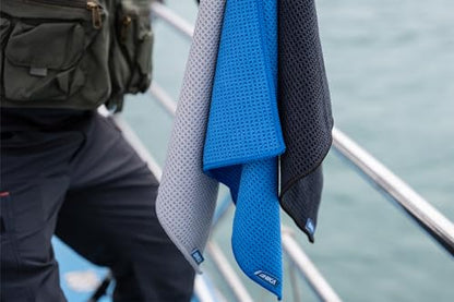 Microfiber Fishing Towels with Clip, Waffle Pattern for Effective Cleaning of Fishing Gears or Dirty Hands, 16” x 16”, Camping Towels, Hiking Towels, Pack of 3 (Black/Grey/Blue) - color: Black/Grey/Blue