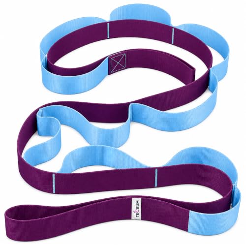 Stretching Strap with 10 Loops for Physical Therapy & Rehab | Non-Elastic Yoga Stretch Band for Hamstring, Leg, Hip & Knee Rehab, Pilates, Flexibility & Mobility Exercises for Men & Women