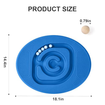 Kids Maze Balance Board - Wobble Trainer for Ski Surf Snowboard, Non-Slip Sensory Rocker Ages 3-12, Core Therapy & Skate Prep Ocean blue