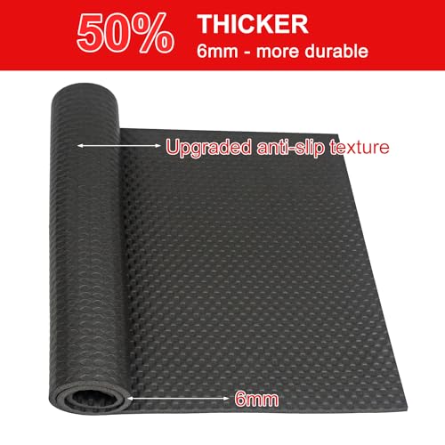 Bike Mat, Exercise Mat for Carpet & Hardwood Floors, Cushioned, Black - size: 12" × 25" (2 mats)