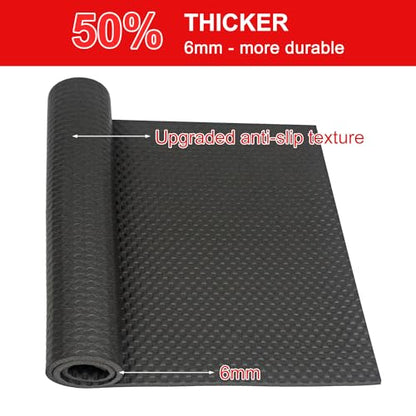 Bike Mat, Exercise Mat for Carpet & Hardwood Floors, Cushioned, Black - size: 12" × 25" (2 mats)