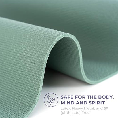 Ascend 6mm Thick Yoga Mat, 72x24in - color: Sage - Solid