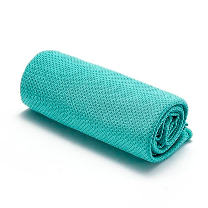 Amazon Basics Cooling Towels for Neck and Face, Sports, Workout Recovery, 40" x 12", Black/Gray/Aqua/Navy, 4-Pack