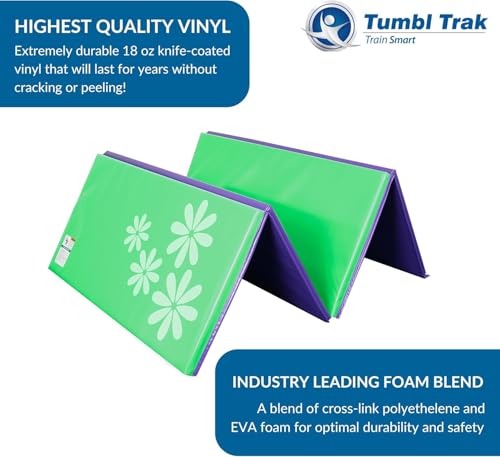 Tumbl Trak Gymnastics Folding Tumbling Panel Mat - color: Flower, size: 5'x10'x1.38"