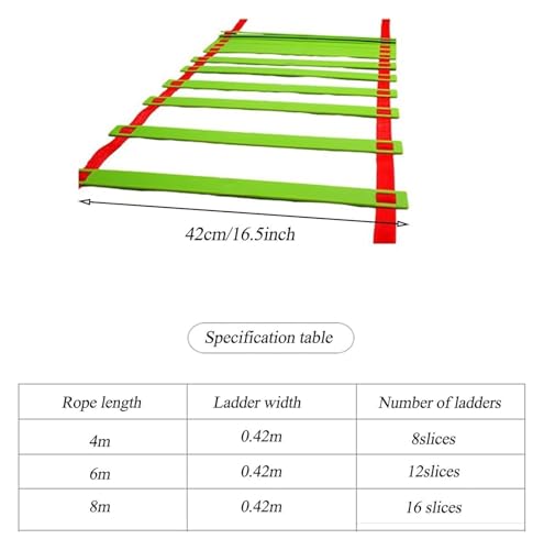 Agility Ladder, Speed Ladder, Speed Agility Training Set, Cones Football Equipment, for Boxing, Lacrosse Tennis,with Carrying Bag - size: 6M