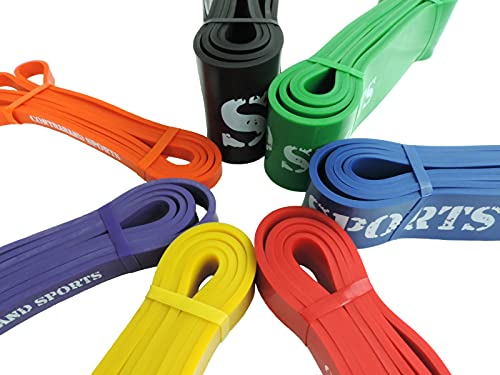 Contraband Sports 7419 41in Loop Elastic Resistance Bands, Weight Lifting Bands, Powerlifting Bands, Pullup Assistance Bands, and Yoga Stretch Bands - Perfect for Gym, Home, or Travel