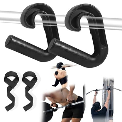 45/90 degree Neutral Grip Pull Up Handles with Lifting Straps - Heavy Duty Angled Barbell Grips & Pull Up Bar Grips for Home Gym, Deadlifts, Rows - Relieve Wrist & Shoulder Stress - color: black, size: 90°