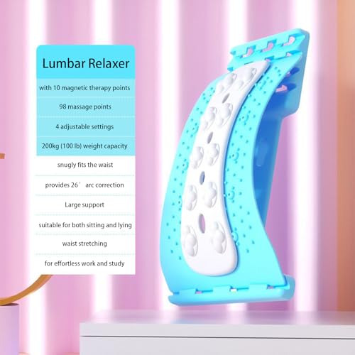 Waist Curved Traction Massager, Arc Traction Lumbar Stretcher, Back Support Board Massager, Spine Stretcher Massagers for Office Travel Post-Workout Muscle Relaxation Discomfort Recovery