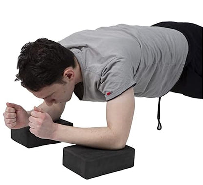 Mune Yoga Block Set of 2 Black High Density EVA Foam Non-Slip Surface to Deepen Yoga Poses Improve Strength Balance Flexibility