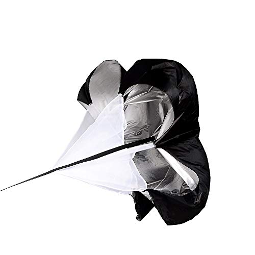 Running Speed Training,2 Umbrella Speed Chute,Resistance Parachute,Training Parachute,Running Parachute for Adul,Black