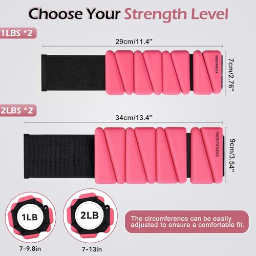 Wrist Ankle Weights for Women & Men, 2lbs/4lbs Adjustable Weighted Bangles to Boost Calorie Burn & Strength, Arm & Leg Weights for Pilates, Yoga, Walking, Barre, Gym & Home Workout