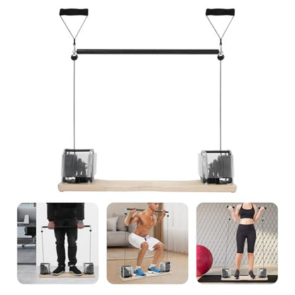 Cable Machine Foldable Home Gym Equipment System, 150LB Adjustable Resistance Strength Trainer for Full Body Workouts - Squat Press Station with Cable Pulley, Leg Developer & Accessories