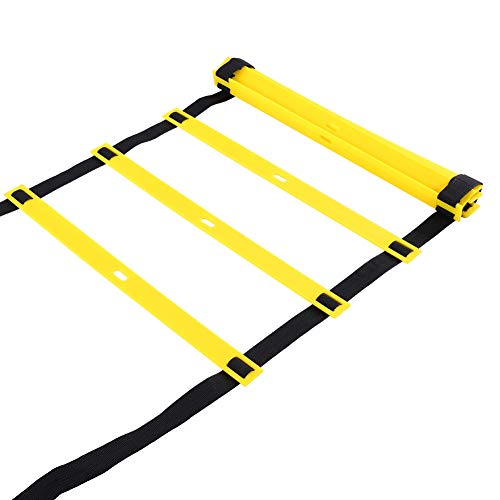 Agility Ladder Speed Training Ladder Footwork, with Adjustable Flat Rungs Nylon Strap and Ground Nails for Soccer Football Fitness Speed Training - color: 8 meters 16 knots
