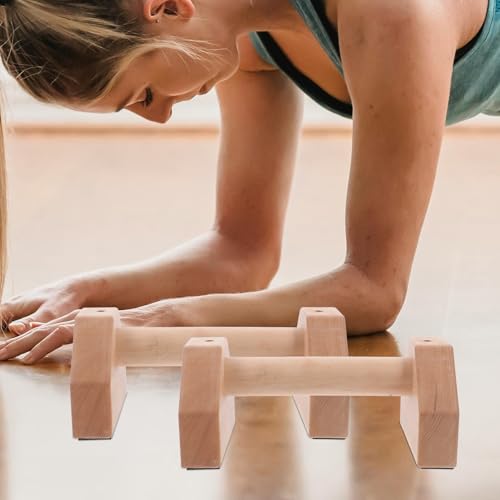 Wooden Push Up Bars Pair Beechwood 25Cm Strength Training Pushup Stands for Men and Women Home Gym Exercise Equipment for Indoor and Outdoor Use