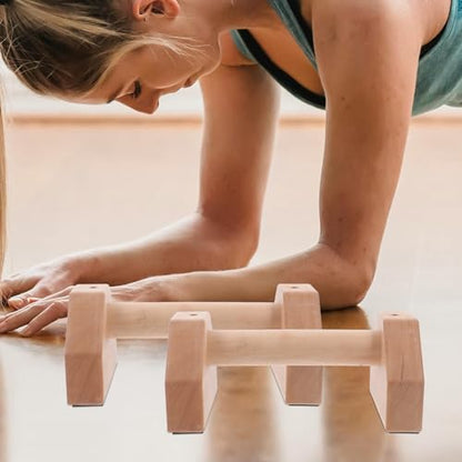 Wooden Push Up Bars Pair Beechwood 25Cm Strength Training Pushup Stands for Men and Women Home Gym Exercise Equipment for Indoor and Outdoor Use