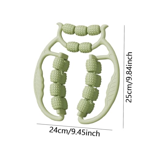 Leg Massage Roller Muscle Massage Roller Clamp 360 Degree Rotation 21 Wheels Roller Handheld Leg Massager Lightweight Portable PP Construction, Green - color: Green