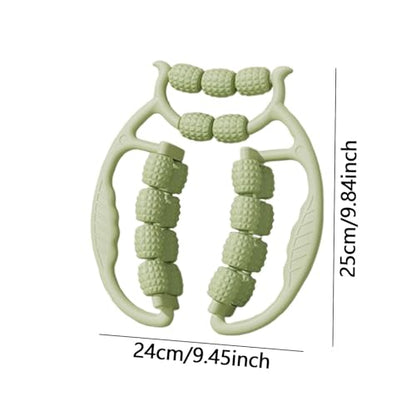Leg Massage Roller Muscle Massage Roller Clamp 360 Degree Rotation 21 Wheels Roller Handheld Leg Massager Lightweight Portable PP Construction, Green - color: Green