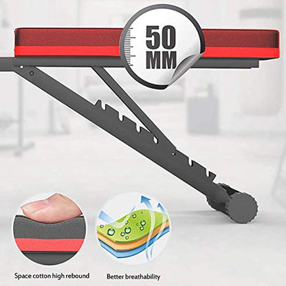 Foldable Weight Bench Sit-ups Dip Stand Home Strength Training Weightlifting Stand for Workout Weightlifting Fitness Training Dumbbell Bench Adjustable