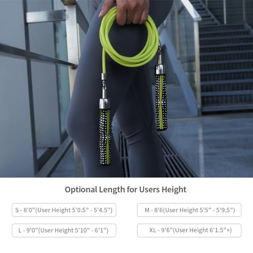 HEREROPE 1/4LB Weighted Jump Rope for Speed, Cardio, Boxing & Workout, Skipping Rope with Ball-bearing, Comfortable & Ergonomic Grip, Tangle Free Cable, Jump Ropes for Men Women Fitness