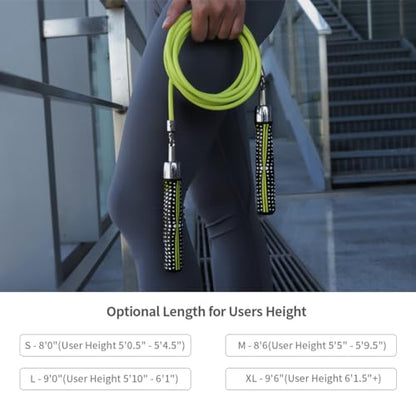 HEREROPE 1/4LB Weighted Jump Rope for Speed, Cardio, Boxing & Workout, Skipping Rope with Ball-bearing, Comfortable & Ergonomic Grip, Tangle Free Cable, Jump Ropes for Men Women Fitness