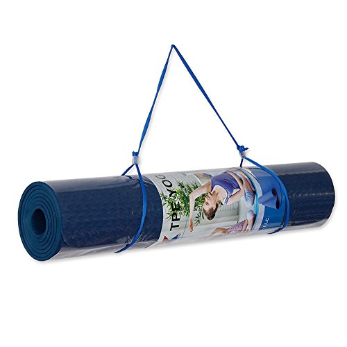 Attraction Design Yoga Mat Non Slip Exercise Mat Extra Thick Workout Mat for Yoga, Eco Friendly Exercise Yoga Mat High Density Fitness Pilates Mat with Carrying Strap, 72"x 24"x 6mm - color: Navy Blue