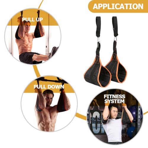 YARNOW Ab Training Sling Strap Set for Home Gym, Sturdy Adjustable Abs Training Belt with Orange-black Suspension Strap, Professional Fitness Accessory for Daily Core Workout