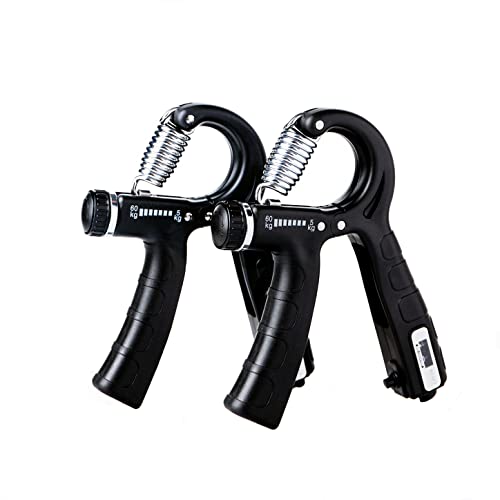 Grip Strength Trainer Set of 2 Pack,Hand Grip Strengtheners Adjustable Resistance 10-132lbs Forearm Trainer with Counter,Hand Trainer,Portable Forearm Workout Exercise Equipment black