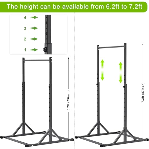 SELEWARE Power Cage Accessories, Dip Handles, Pull‑Up Stations, and Multi‑Grip Training Attachments - color: 2" x 2" Rack with 1" Hole