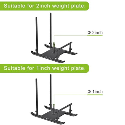 Kipika Weight Sled, Workout Sled, Fitness Strength Training Sled, Speed Training Sled for Athletic Exercise, Speed Improvement, Easily Through Obstacles, Suitable for 1" & 2" Weight Plate - color: G- Black