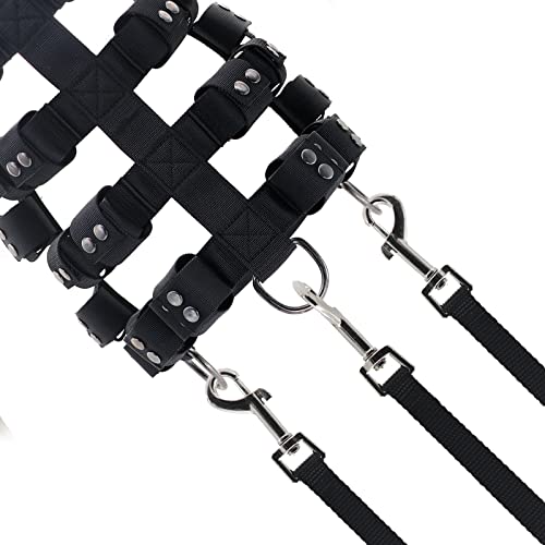 Weighted Tactical Dog Vest, No Pull Harness Symmetric Weight Pockets for Muscle & Weight Loss, Fit Pitbull GSD Husky, Heavy Nylon Service Harness Black - size: Dog's Waist 23.5"-28.5" | VEST ONLY