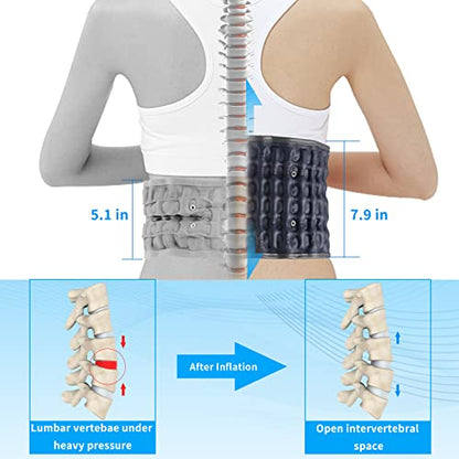 Decompression Back Belt, Inflatable Back Brace for Back Pain, Blue - color: Blue