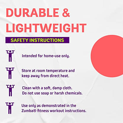 Zumba Toning Sticks 1 lb Weights Set of 2, 1 Pound Hand Weights for Women, Dumbbell Weight Set, Durable and Light 1 Pound Weights Set of 2