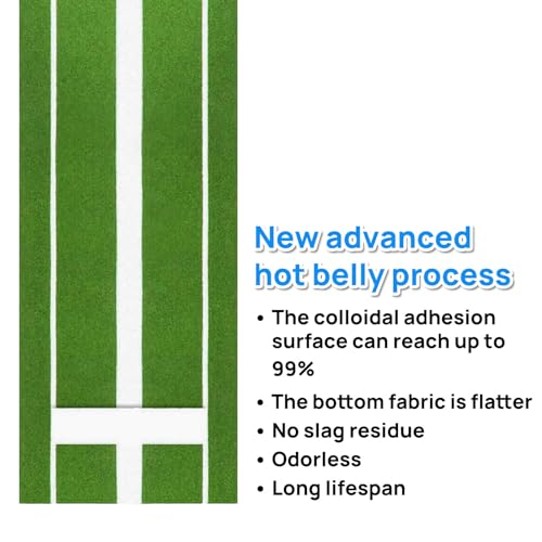 Softball Pitching Mat - 10' X 3' Indoor/Outdoor Training Aid with Pitching Mound - Ideal for Skill Development & Practice - High Traction, Premium EVA Pitching Mound-Green/Red - color: ‎Green