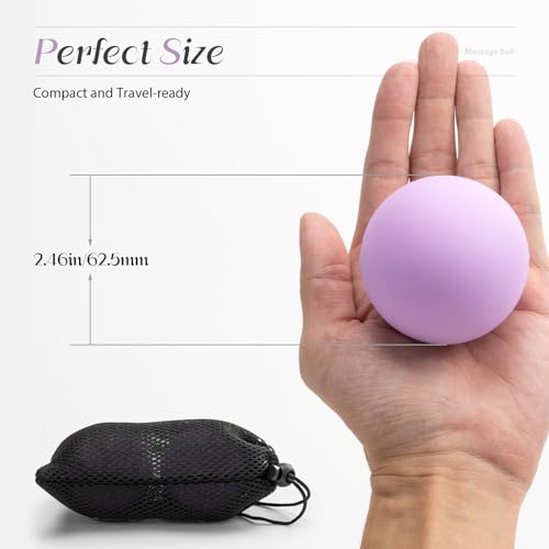 Massage Lacrosse Balls for Myofascial Release,Yoga Deep Tissue Massage,Trigger Point Therapy and Foot Plantar Fasciitis,Muscle Soreness Massager Ball (2 Packs) (Blue) - color: Blue