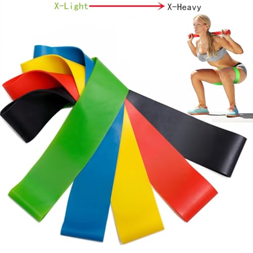 Edemsport Resistance Latex Loop Bands Set of 5 – Exercise Bands for Yoga, Pilates, Strength Training, Rehab & Home Workouts
