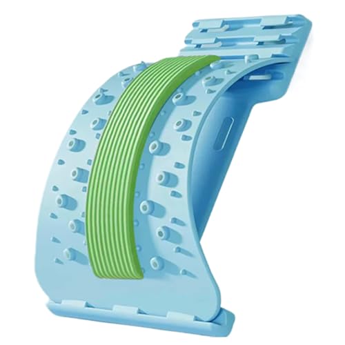 Back Stretcher Spine Stretcher 3-Level Adjustable Back Stretching Board Non-Slip Traction Board Massage Tool Fitness Equipment for Muscle Exercise Position Correction Spinal Sleeping - color: Blue